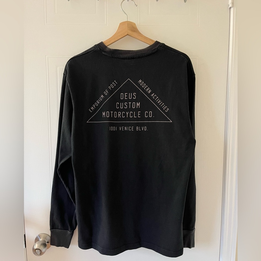 DEUS Moto Heavy Weight Black Long Sleeve Tee (M)